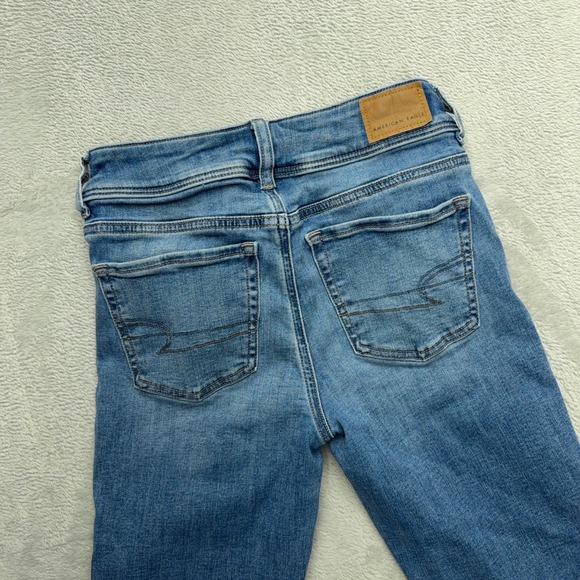 American Eagle Jeans Womens 00 Short Blue Kick Boot Next Level Stretch Flare - Picture 9 of 10